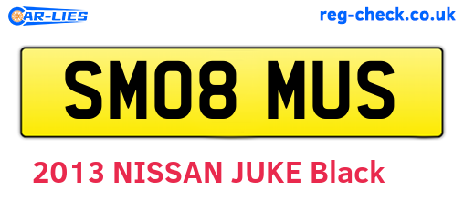 SM08MUS are the vehicle registration plates.