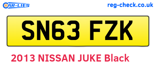 SN63FZK are the vehicle registration plates.