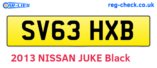 SV63HXB are the vehicle registration plates.