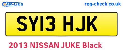 SY13HJK are the vehicle registration plates.