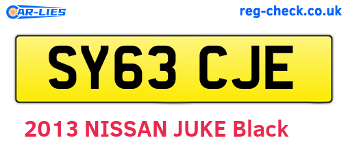SY63CJE are the vehicle registration plates.