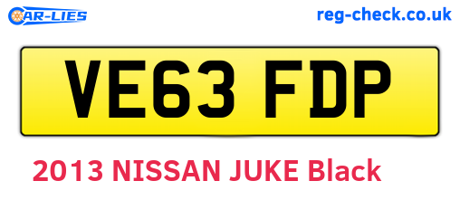 VE63FDP are the vehicle registration plates.