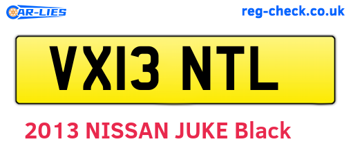 VX13NTL are the vehicle registration plates.
