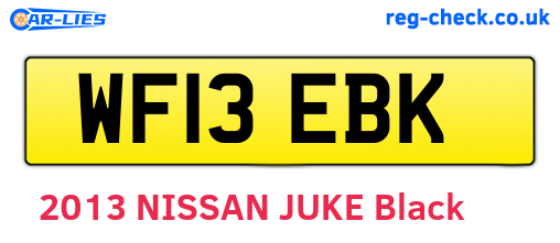 WF13EBK are the vehicle registration plates.