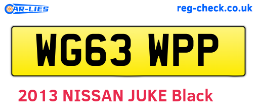 WG63WPP are the vehicle registration plates.