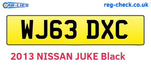 WJ63DXC are the vehicle registration plates.