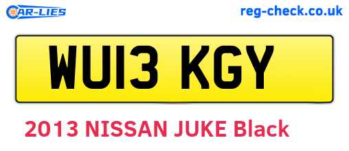 WU13KGY are the vehicle registration plates.