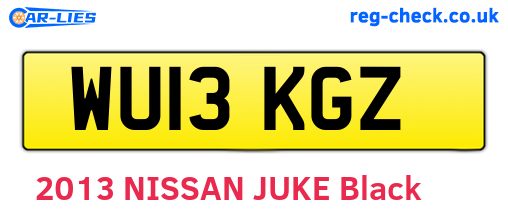WU13KGZ are the vehicle registration plates.