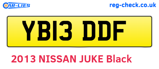 YB13DDF are the vehicle registration plates.