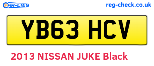 YB63HCV are the vehicle registration plates.