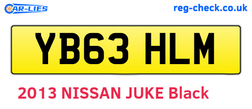 YB63HLM are the vehicle registration plates.