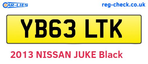 YB63LTK are the vehicle registration plates.
