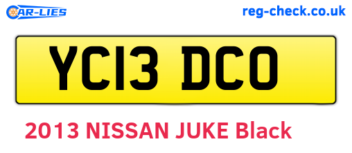 YC13DCO are the vehicle registration plates.
