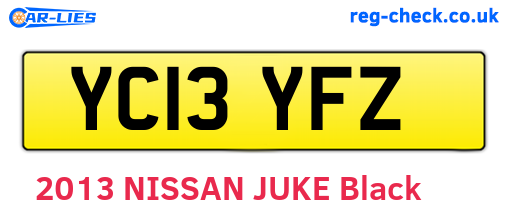 YC13YFZ are the vehicle registration plates.