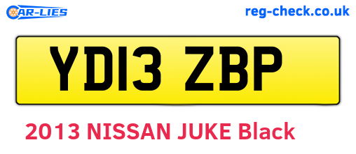 YD13ZBP are the vehicle registration plates.