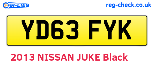 YD63FYK are the vehicle registration plates.