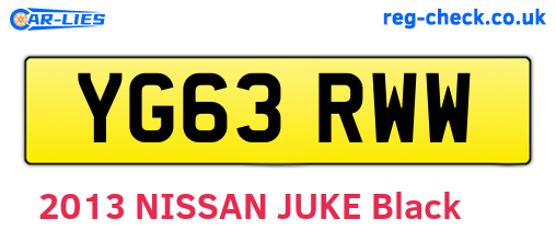 YG63RWW are the vehicle registration plates.