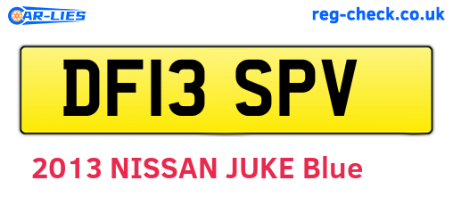 DF13SPV are the vehicle registration plates.
