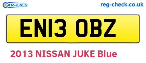 EN13OBZ are the vehicle registration plates.