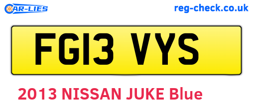 FG13VYS are the vehicle registration plates.