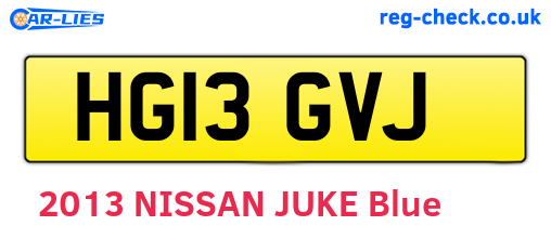 HG13GVJ are the vehicle registration plates.