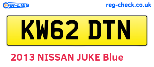 KW62DTN are the vehicle registration plates.