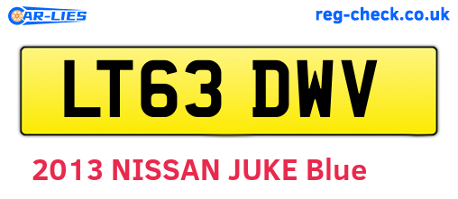 LT63DWV are the vehicle registration plates.
