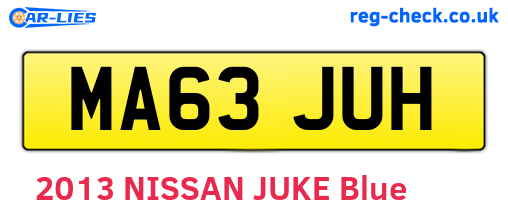 MA63JUH are the vehicle registration plates.