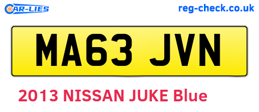 MA63JVN are the vehicle registration plates.