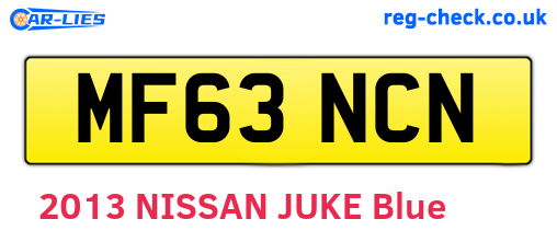MF63NCN are the vehicle registration plates.