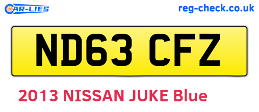 ND63CFZ are the vehicle registration plates.