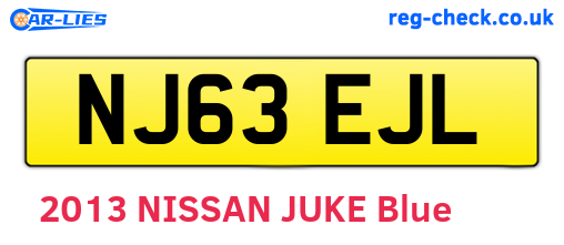 NJ63EJL are the vehicle registration plates.