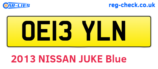 OE13YLN are the vehicle registration plates.