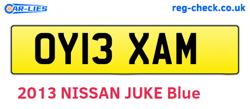 OY13XAM are the vehicle registration plates.