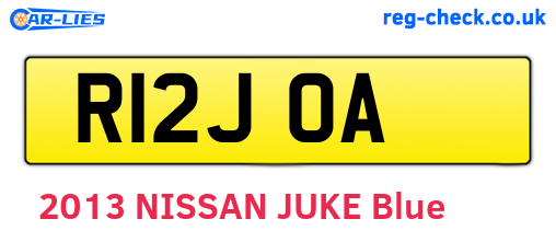 R12JOA are the vehicle registration plates.