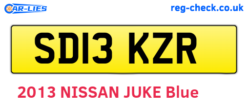 SD13KZR are the vehicle registration plates.