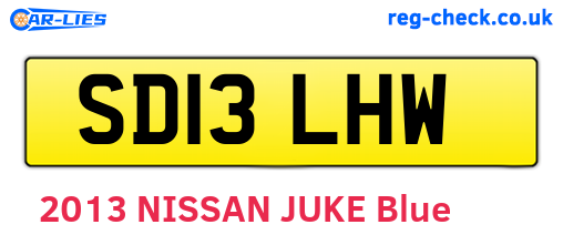 SD13LHW are the vehicle registration plates.