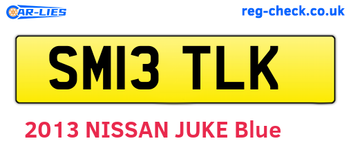 SM13TLK are the vehicle registration plates.