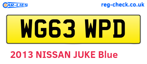 WG63WPD are the vehicle registration plates.