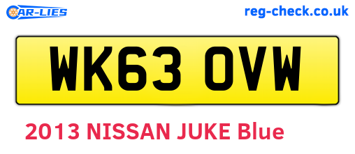 WK63OVW are the vehicle registration plates.