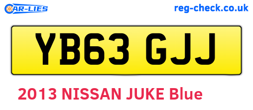 YB63GJJ are the vehicle registration plates.