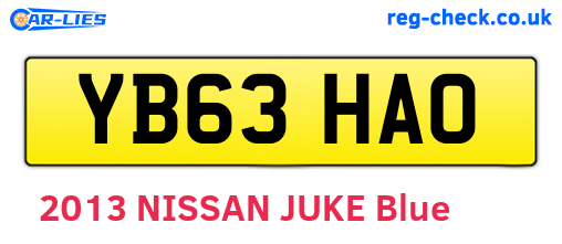YB63HAO are the vehicle registration plates.