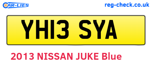 YH13SYA are the vehicle registration plates.