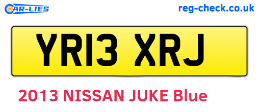 YR13XRJ are the vehicle registration plates.