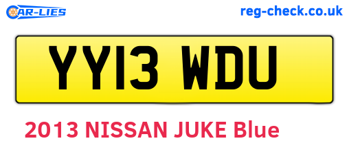 YY13WDU are the vehicle registration plates.