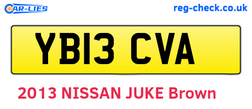 YB13CVA are the vehicle registration plates.