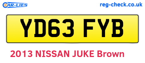 YD63FYB are the vehicle registration plates.