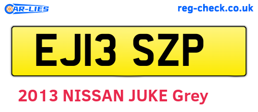 EJ13SZP are the vehicle registration plates.
