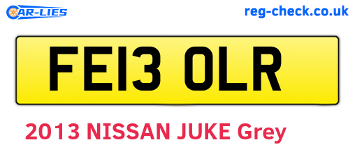 FE13OLR are the vehicle registration plates.