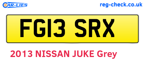 FG13SRX are the vehicle registration plates.